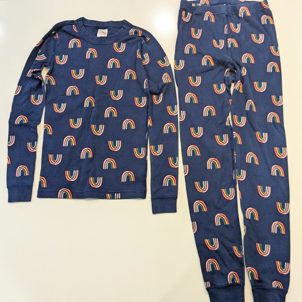 Hanna Andersson rainbow pajamas, Size 12, 100% organic cotton. Longsleeve.